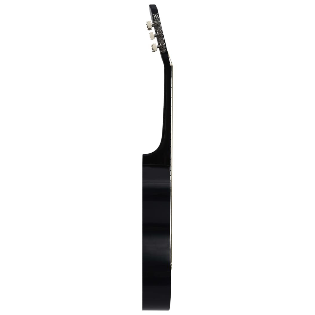 Western Acoustic Cutaway Guitar with 6 Strings Black 38"